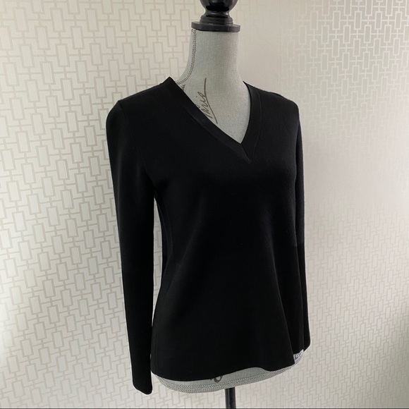 COS Black Long Sleeve Wool Blend Top - Picture 3 of 10